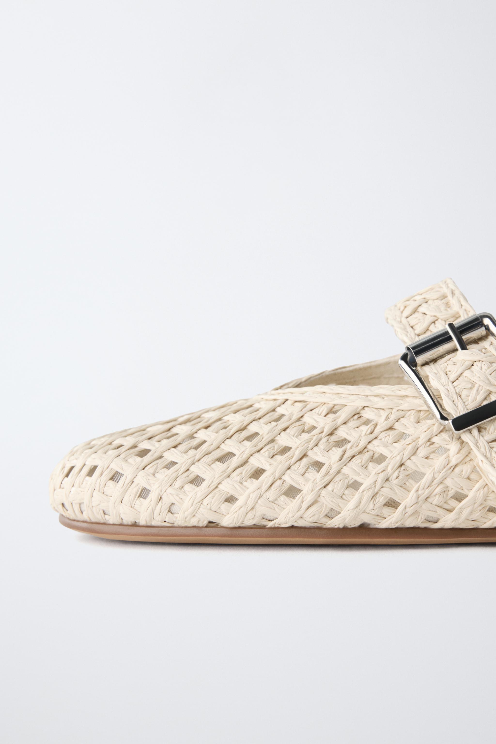 RAFFIA EFFECT BALLET FLATS
